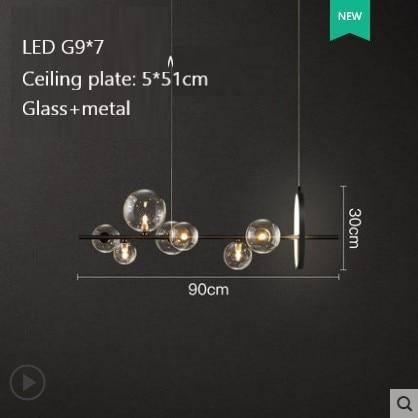 Suspension design à LED avec plusieurs sphères en verre Loft - vue 8 sur 8