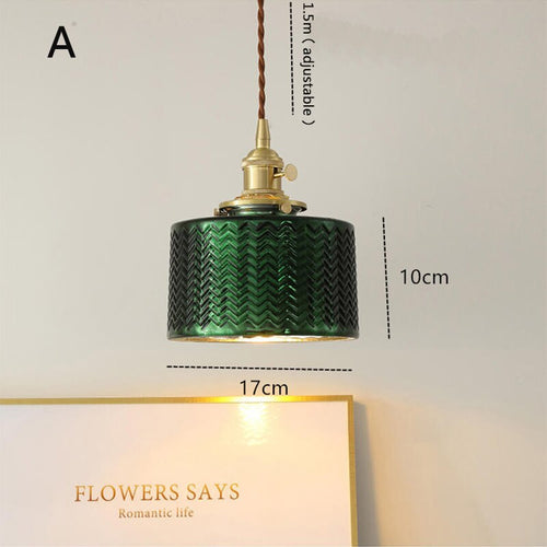 Suspension LED biforme vert et doré Dena