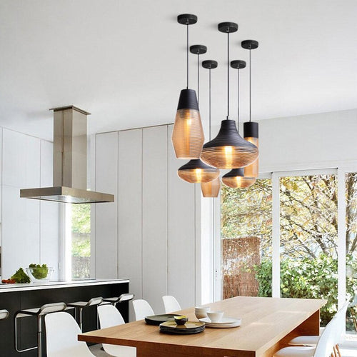 Suspension à LED moderne en verre Dolce