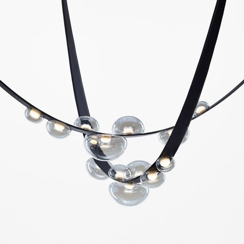 Lustre design en verre et métal Luna