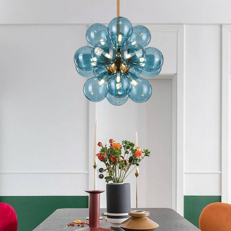 Suspension design à LED avec plusieurs ballons en verre coloré Hang - vue 2 sur 9