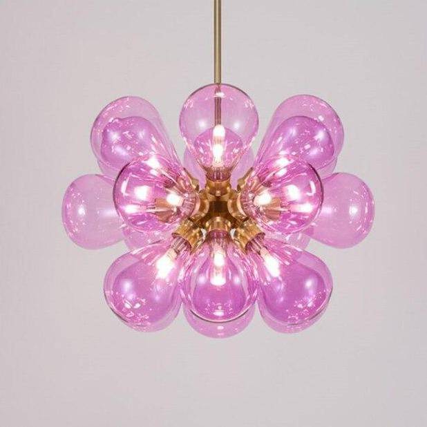 Suspension design à LED avec plusieurs ballons en verre coloré Hang