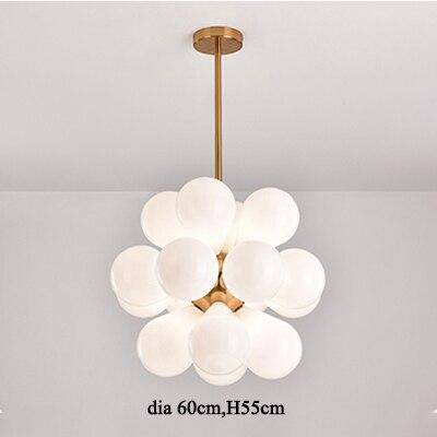 Suspension design à LED avec plusieurs ballons en verre coloré Hang