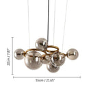 Lustre design à LED avec plusieurs boules en verre Dining Hang