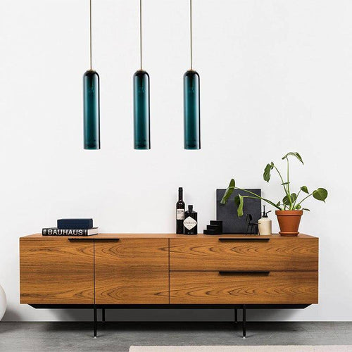 Suspension design à LED cylindre en verre Creative - vue 3 sur 7