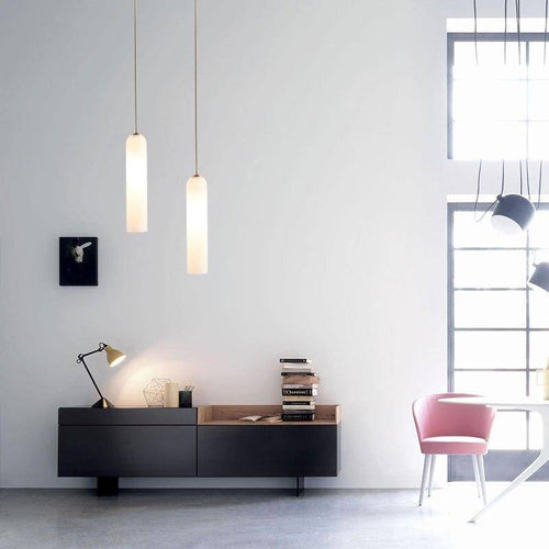 Suspension design à LED cylindre en verre Creative - vue 4 sur 7