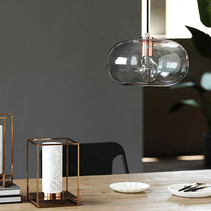 Suspension design avec abat-jour en verre arrondi Pannas - vue 3 sur 7