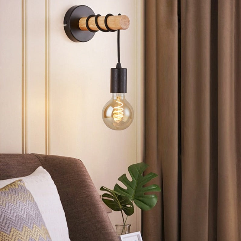 Applique murale moderne filaire en bois Deliah