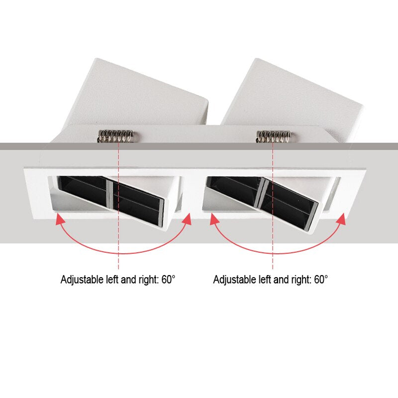 Spot moderne LED carré et angle ajustable à 60° Dina - vue 4 sur 7