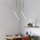 Suspension moderne LED anneau avec barre lumineuse Juncal