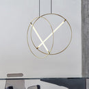 Suspension moderne LED anneau avec barre lumineuse Juncal