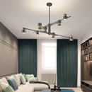 Lustre design LED avec barre en métal et spots rotatifs Caeli