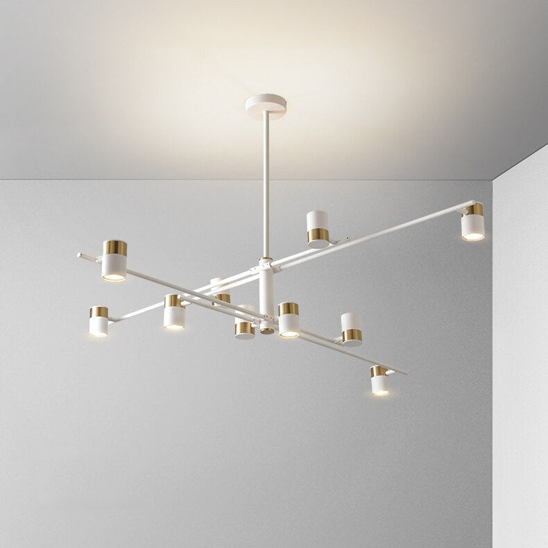 Lustre design LED avec barre en métal et spots rotatifs Caeli