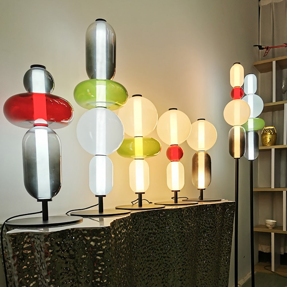 Lampe à poser moderne LED en forme de pierres Albane - vue 4 sur 11