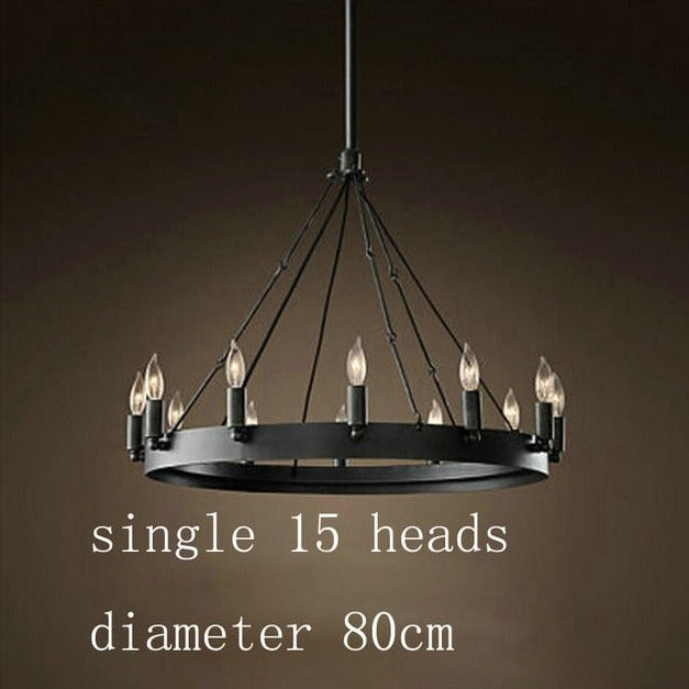 Lustre vintage avec anneau en métal noir luxury Boris - vue 9 sur 10