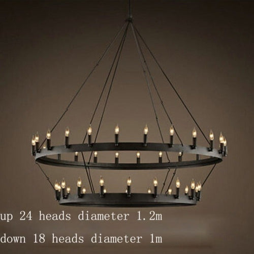 Lustre vintage avec anneau en métal noir luxury Boris