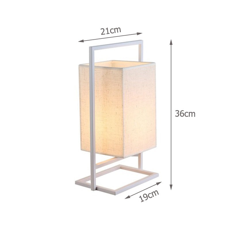 Lampe de bureau rétro en tissu et métal blanc Miot - vue 8 sur 8
