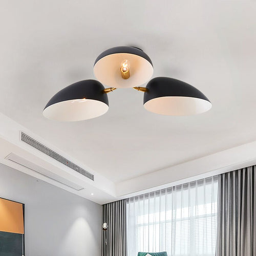 Plafonnier moderne avec 3 lampes en métal Ranya