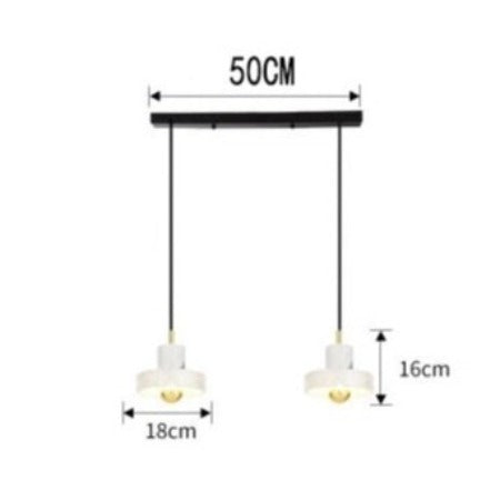 Lustre design LED avec abat-jour en marbre blanc Luxia