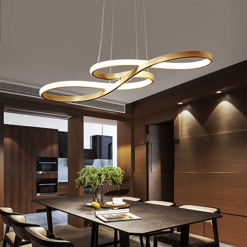 Lustre moderne avec deux symboles d'infini métalliques Kemena - vue 8 sur 11