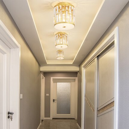 Plafonnier moderne luxury doré en cristal Pylonna - vue 4 sur 8
