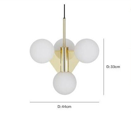 Lustre moderne pyramidale doré avec globes en verre luxury Ariana - vue 9 sur 9