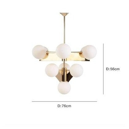 Lustre moderne pyramidale doré avec globes en verre luxury Ariana - vue 8 sur 9