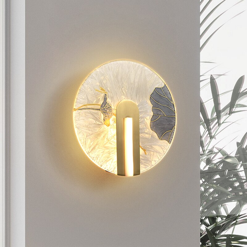 Applique murale design LED style asiatique en verre Yuaming - vue 4 sur 7
