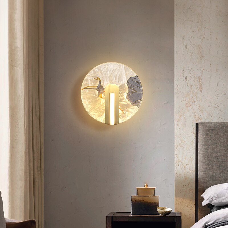 Applique murale design LED style asiatique en verre Yuaming - vue 7 sur 7