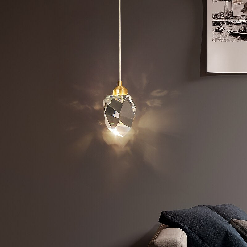 Suspension simple moderne LED en cristal Tyana - vue 4 sur 5