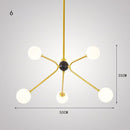 Lustre design doré avec plusieurs branches American