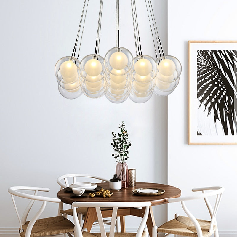 Lustre moderne LED avec plusieurs bulles suspendues Berenice - vue 6 sur 8