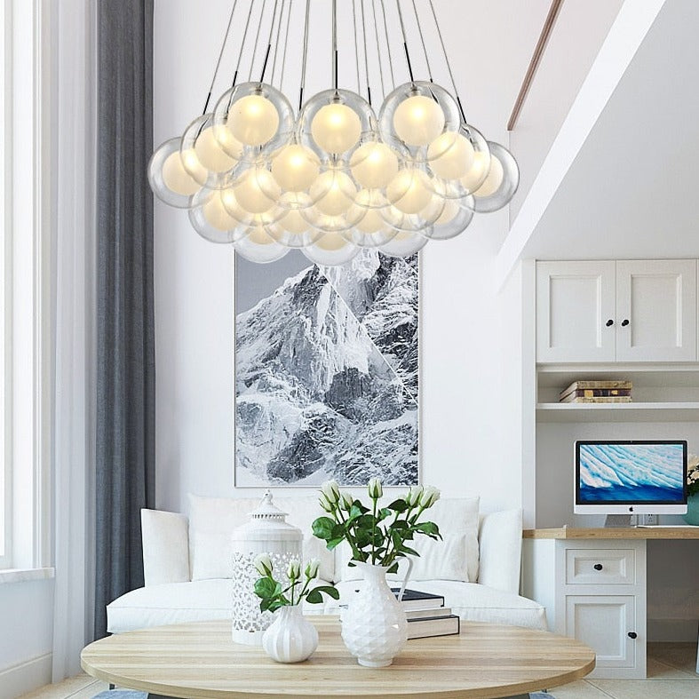 Lustre moderne LED avec plusieurs bulles suspendues Berenice - vue 7 sur 8
