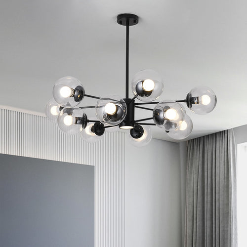 Lustre à bras et boules de verre Modern - vue 4 sur 10
