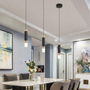 Suspension design LED cylindrique en métal et en verre Luisa