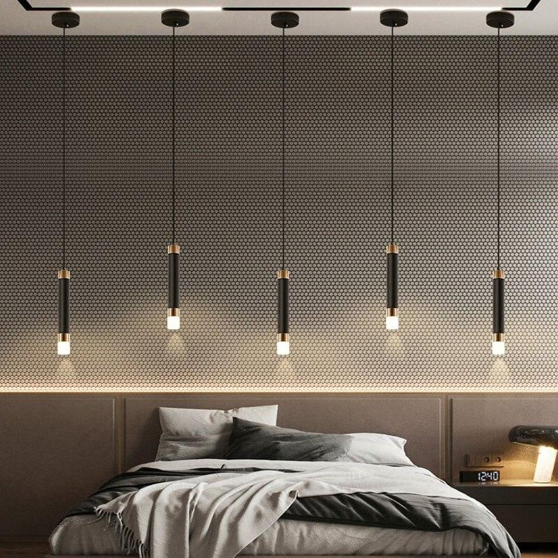 Suspension design LED cylindrique en métal et en verre Luisa - vue 4 sur 13