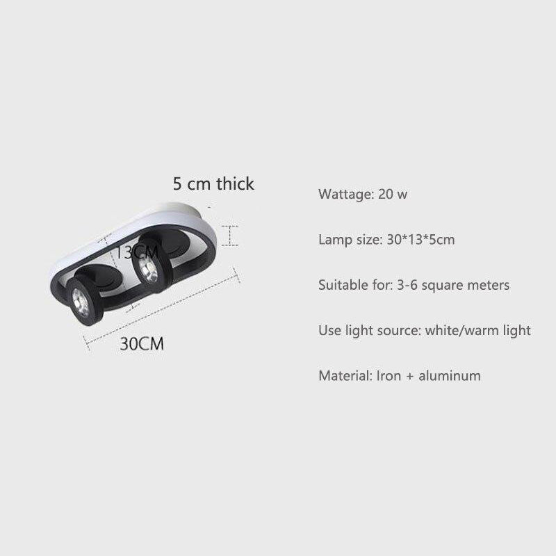 Plafonnier moderne LED ovale avec angle rotatif Charly