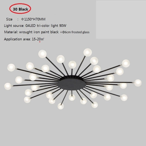 Plafonnier moderne LED en forme de soleil avec perles Janira