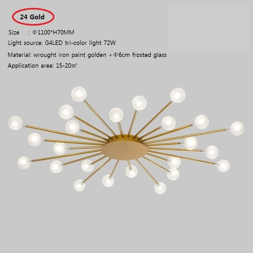 Plafonnier moderne LED en forme de soleil avec perles Janira
