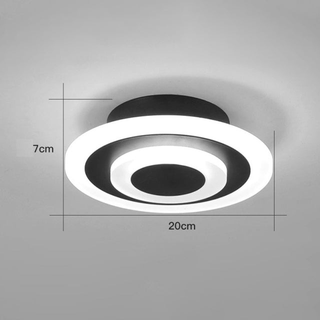Plafonnier design LED en forme circulaire ou carré en métal Davis - vue 7 sur 8