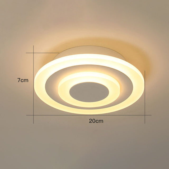 Plafonnier design LED en forme circulaire ou carré en métal Davis - vue 8 sur 8