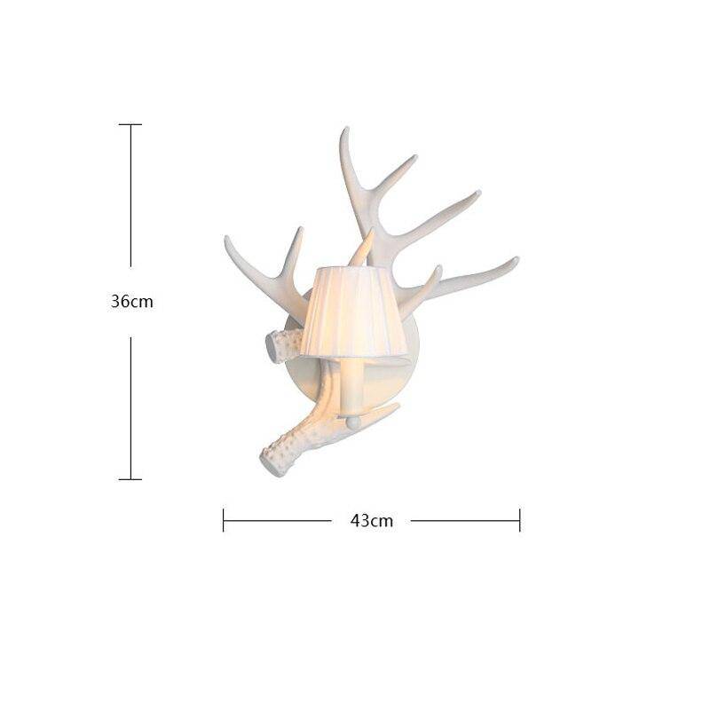 Applique murale rustique LED en bois blanc avec abat-jour vintage