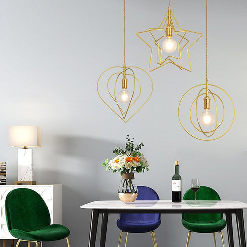 Lustre moderne LED avec plusieurs formes géometriques Yria