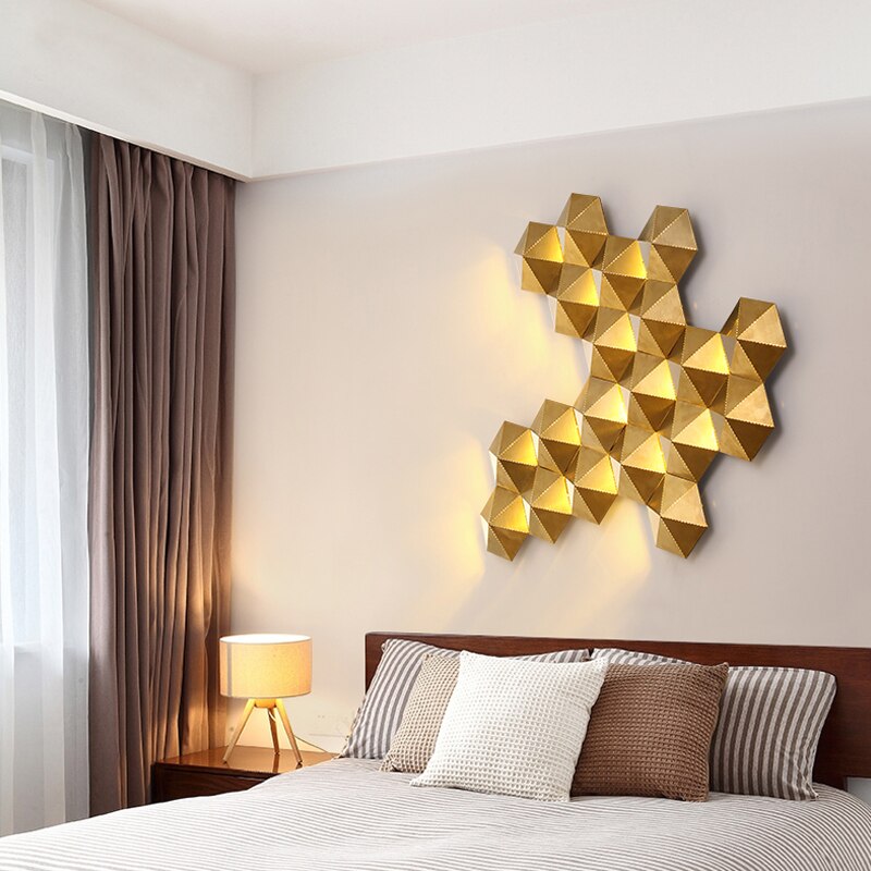 Applique murale moderne LED en forme de ruche dorée Zaida - vue 4 sur 7