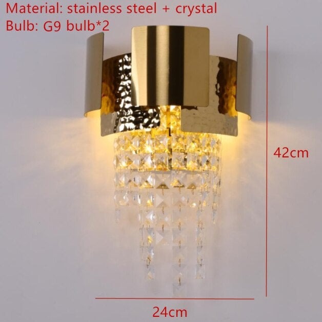 Applique murale moderne LED avec goutes en cristal Vega