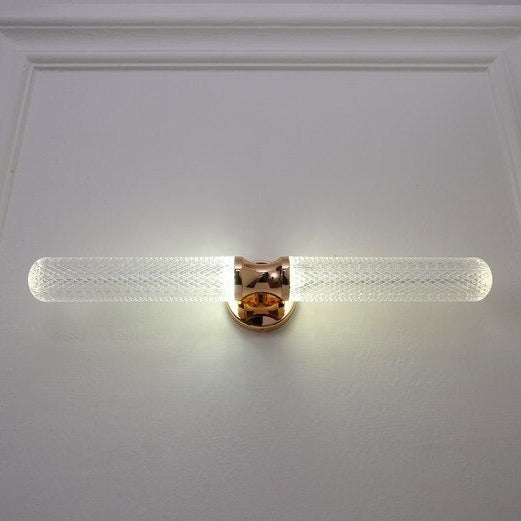 Applique murale moderne LED en verre et détails dorés Ursa - vue 3 sur 17