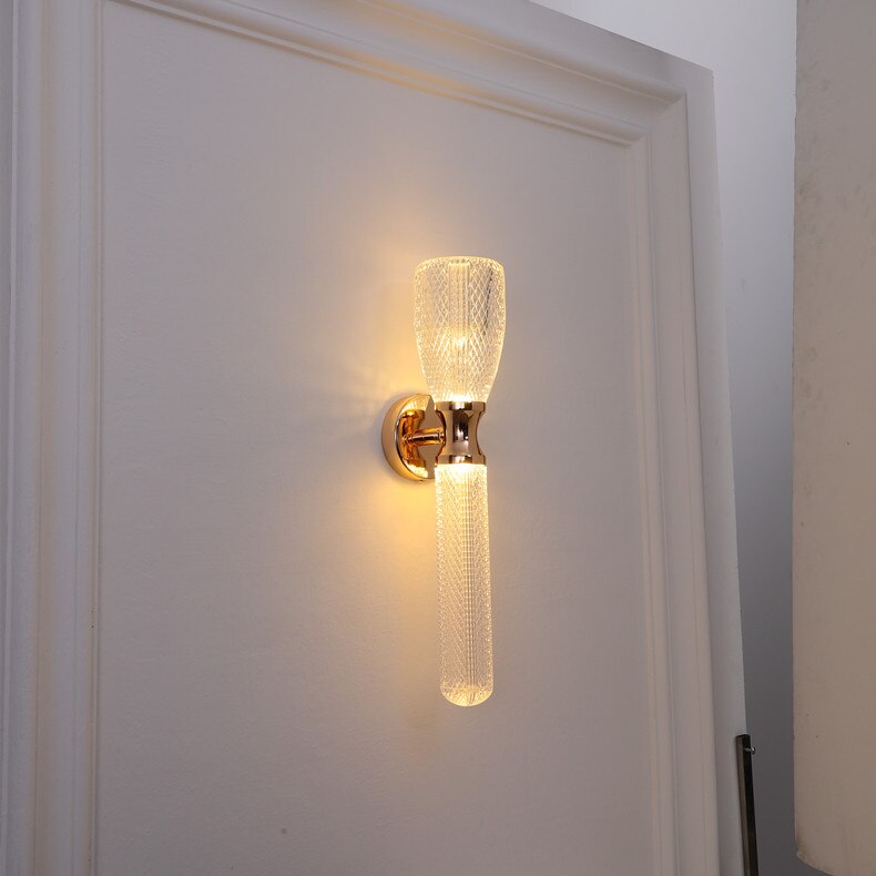 Applique murale moderne LED en verre et détails dorés Ursa - vue 9 sur 17