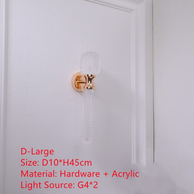 Applique murale moderne LED en verre et détails dorés Ursa