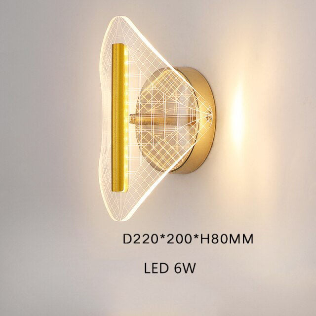 Applique murale LED moderne transparent et doré Jilor