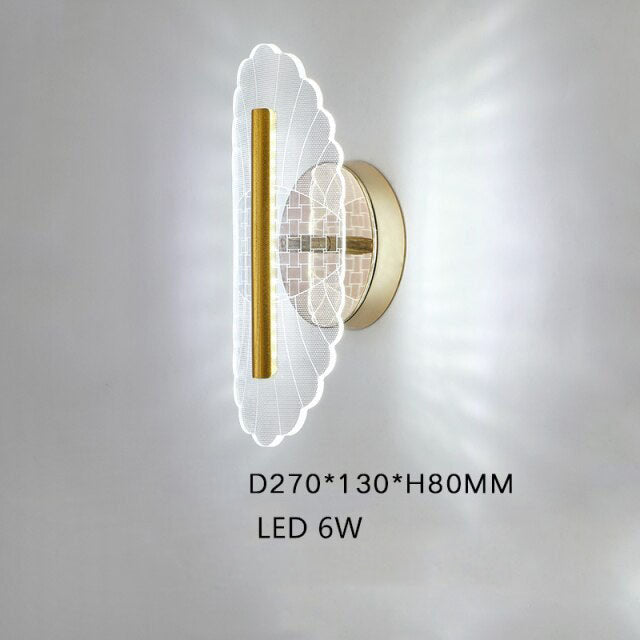 Applique murale LED moderne transparent et doré Jilor